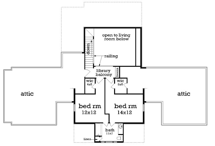 Upper level floor plan